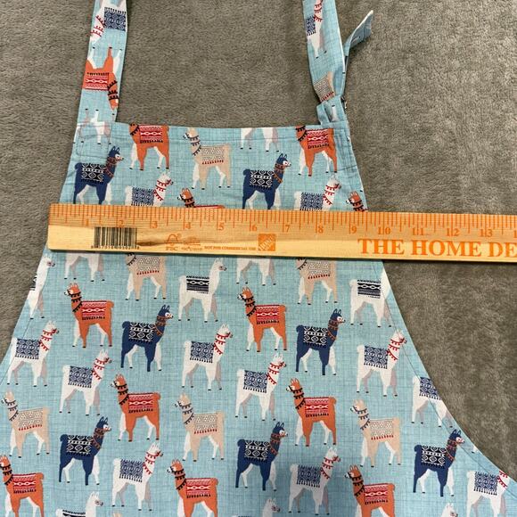 Llama Alpaca Chefs Bib Apron Funny Cooking Pockets Ruffle BBQ Grilling - Picture 7 of 7